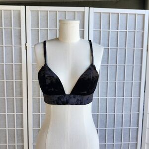 Urban Outfitters Black Velvet Bralette